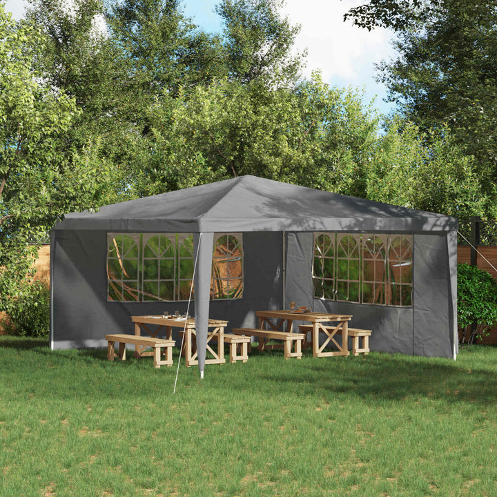 Partytältvägg 2 St 400 X 195 Cm Ljusgrå Pe Och Stål