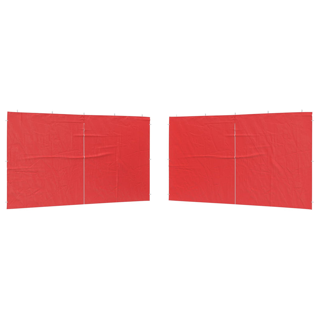 Partytältvägg 2 Pcs Röd 400 X 195 Cm Pe Och Stål