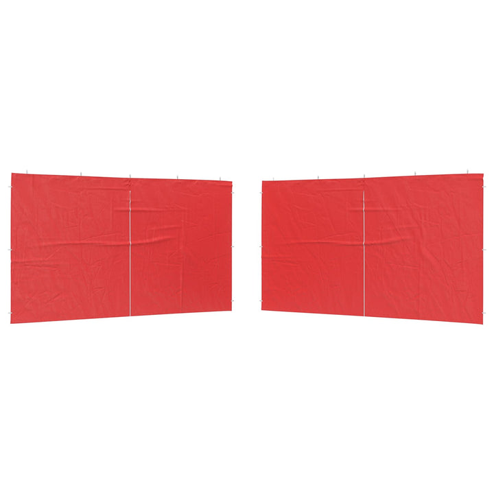 Partytältvägg 2 Pcs Röd 400 X 195 Cm Pe Och Stål