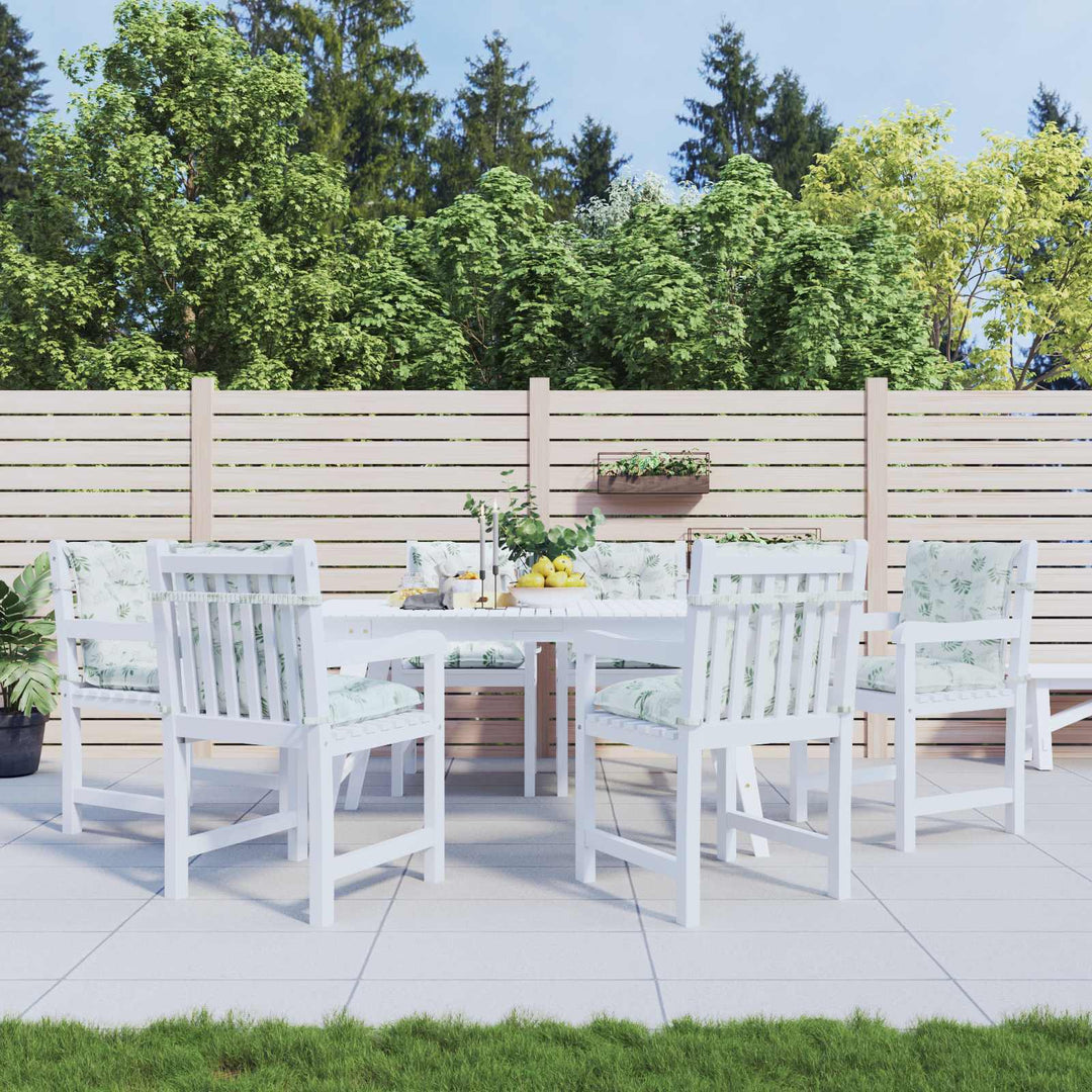 Utomhuskudde 6 Pcs Vit 100 X 50 X 7 Cm Tyg