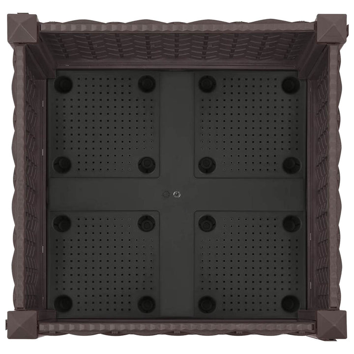 Trädgårdsplanterare Med Hjul Brun 40 X 40 X 29 Cm Pp