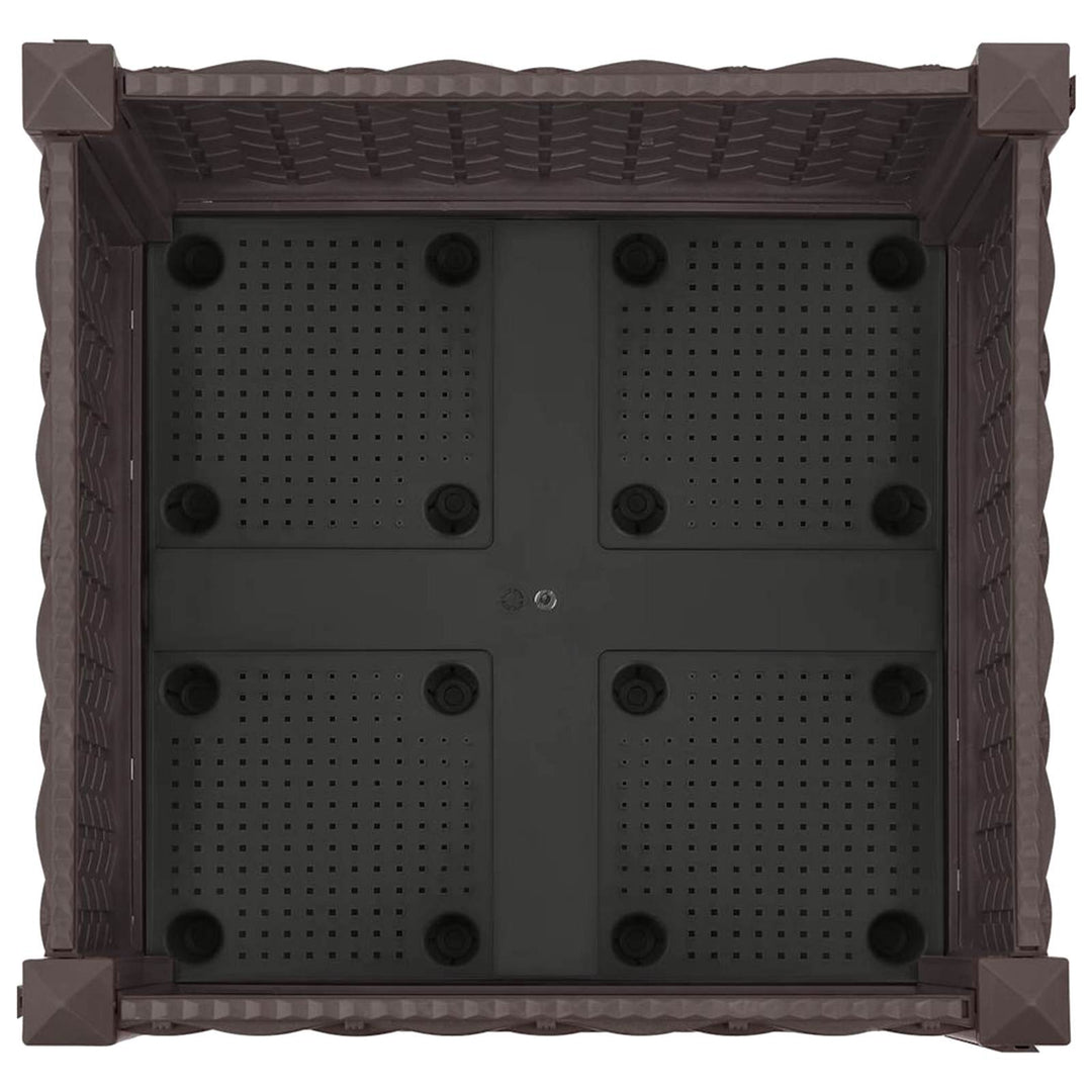 Trädgårdsplanterare Med Hjul Brun 40 X 40 X 29 Cm Pp