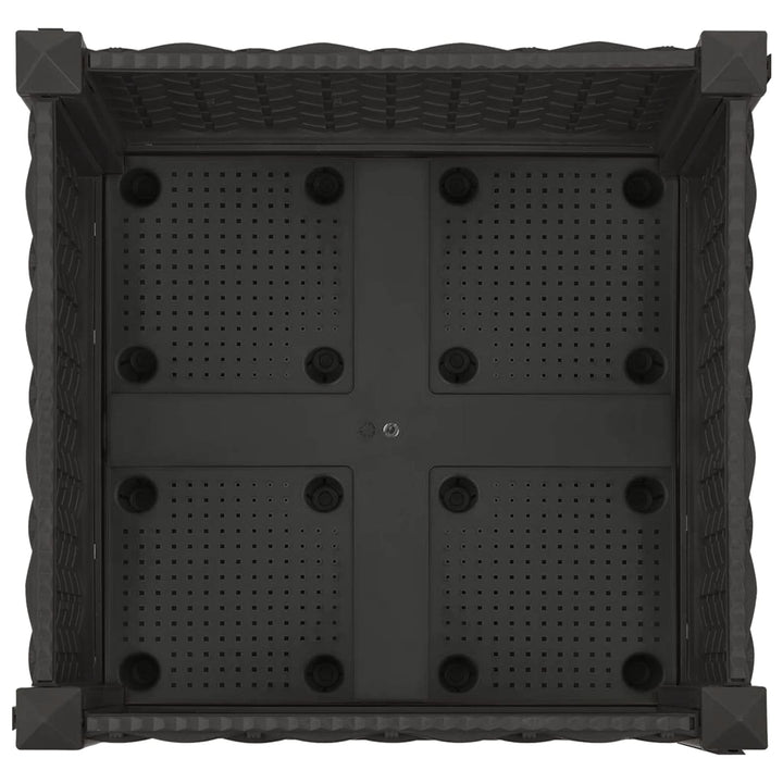 Trädgårdsplanterare Med Hjul Svart 40 X 40 X 29 Cm Pp