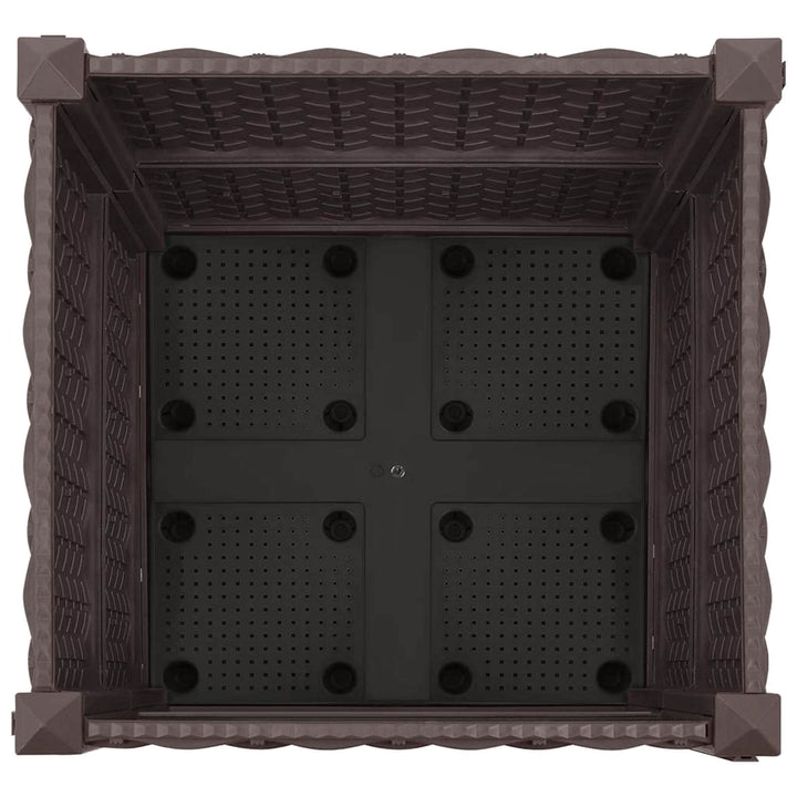 Trädgårdsplanterare Med Hjul Brun 40 X 40 X 44 Cm Pp