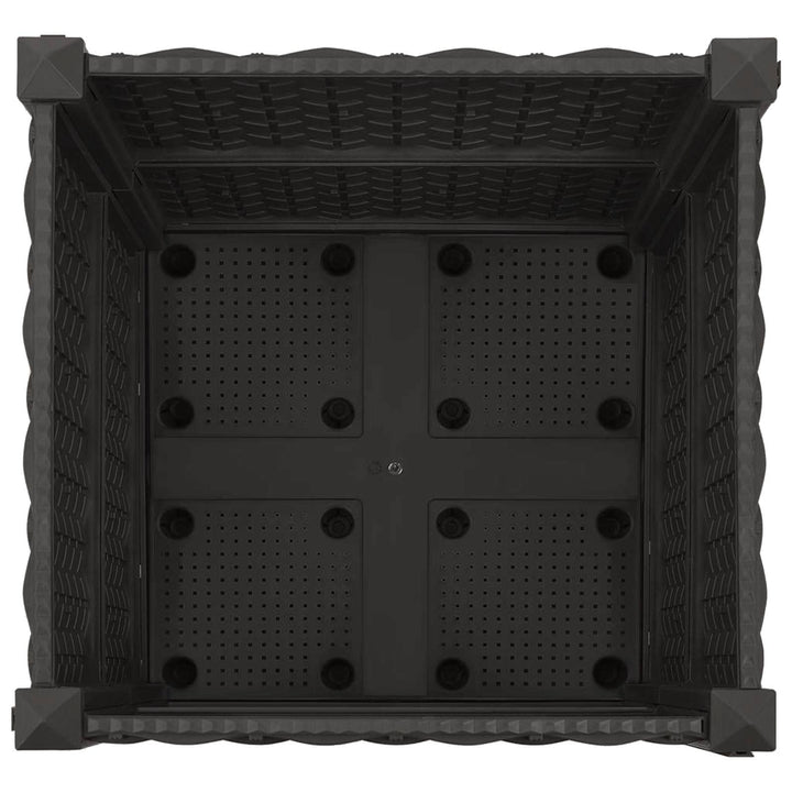 Trädgårdsplanterare Med Hjul Svart 40 X 40 X 44 Cm Pp