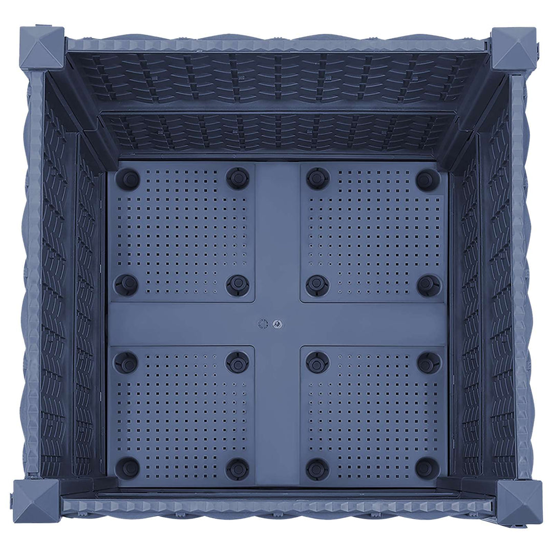 Trädgårdsplanterare Med Hjul Blå Grå 40 X 40 X 48 Cm Pp