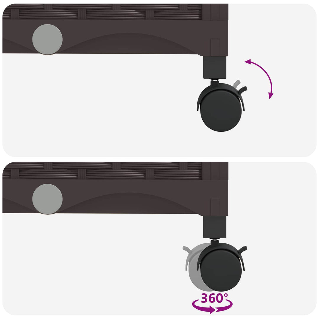 Trädgårdsplanterare Med Växthuslock Och Hjul Brun Pp
