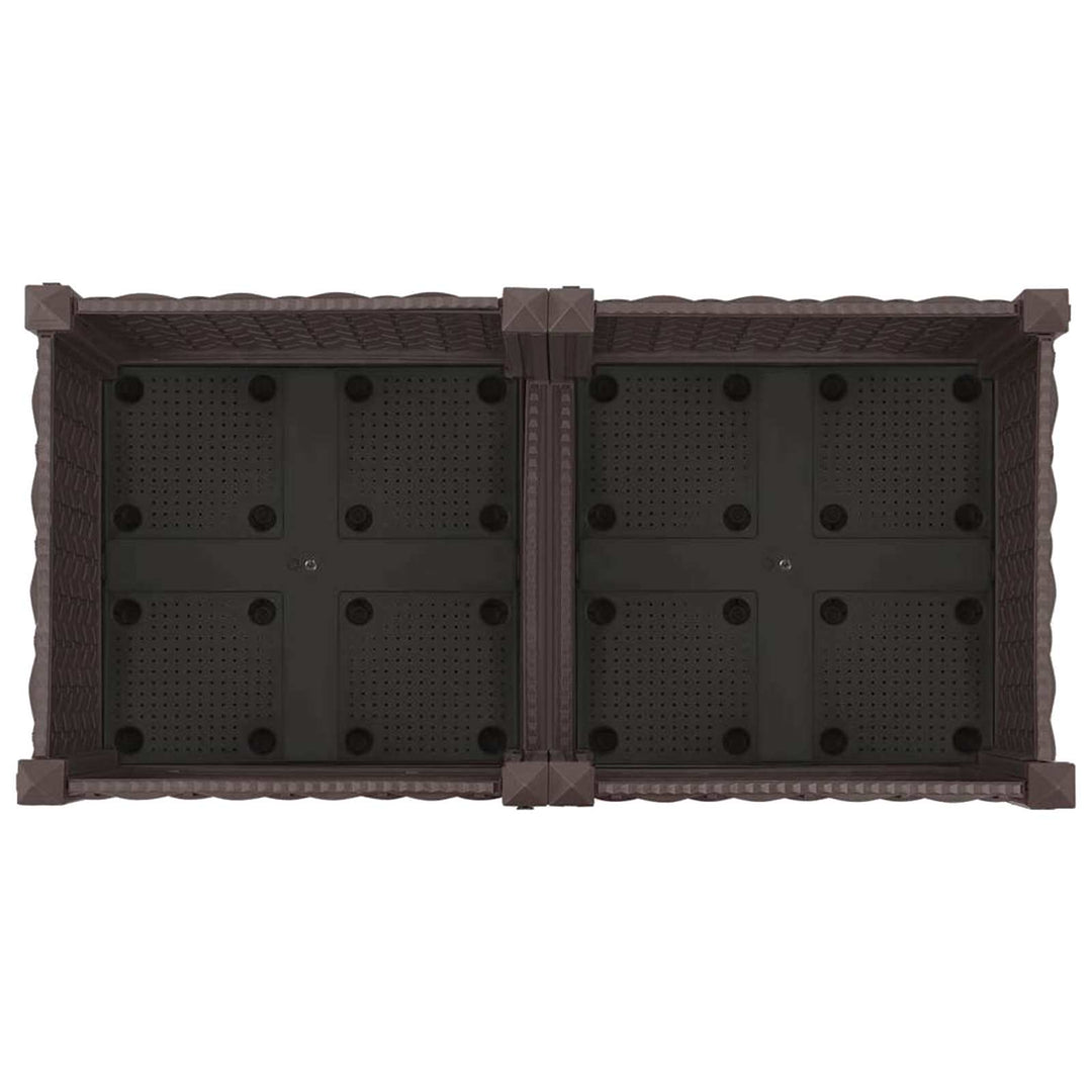 Trädgårdsplanterare Med Hjul Brun 80 X 40 X 29 Cm Pp