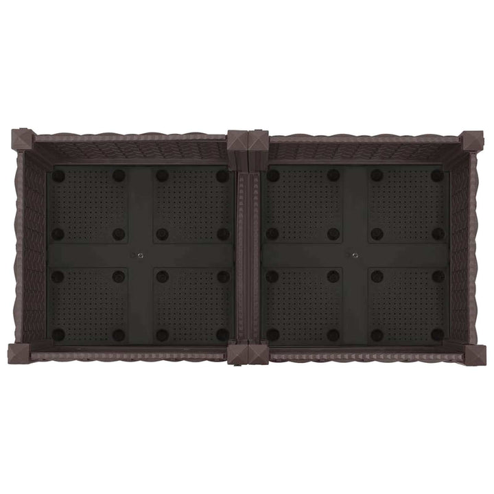 Trädgårdsplanterare Med Hjul Brun 80 X 40 X 29 Cm Pp