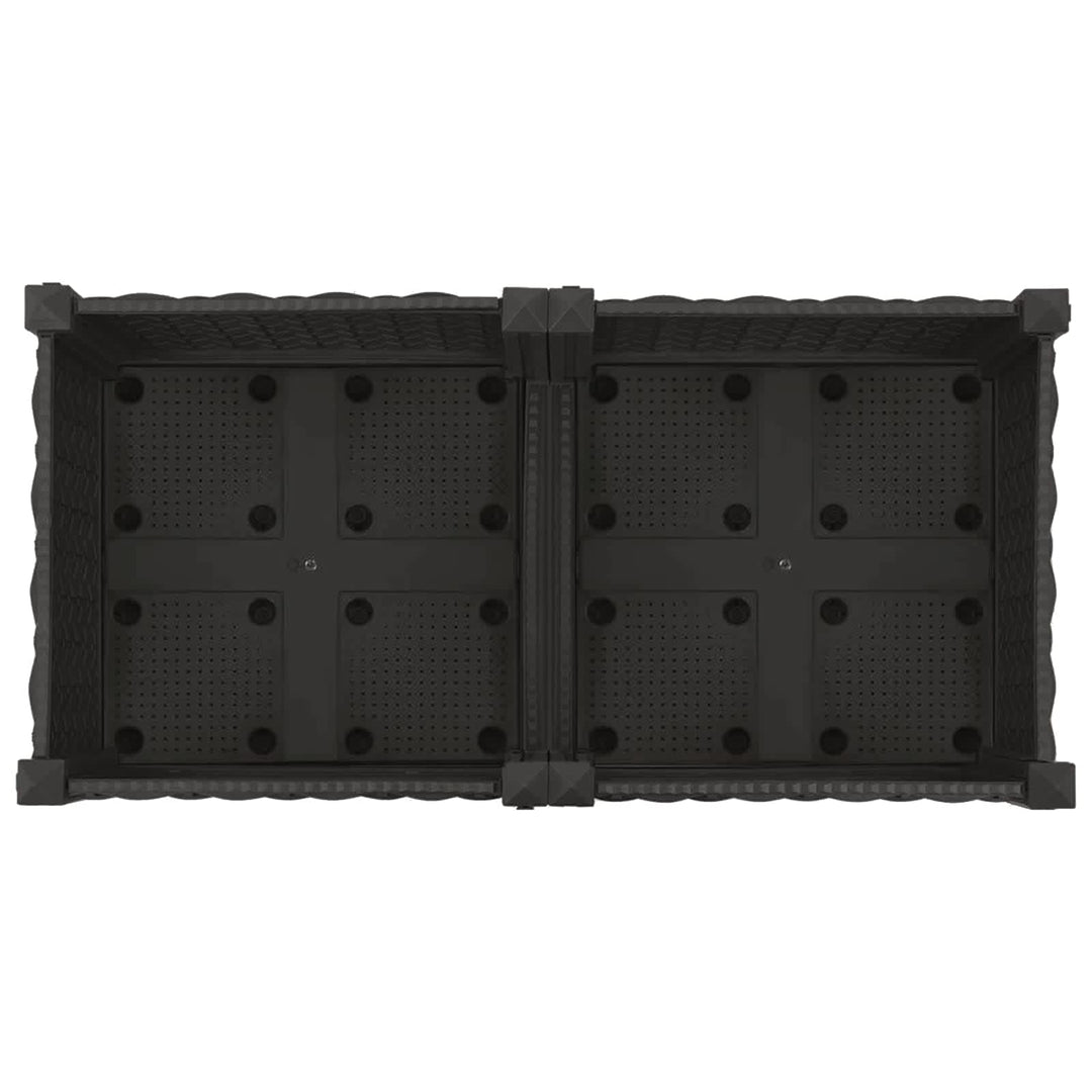 Trädgårdsplanterare Med Hjul Svart 80 X 40 X 29 Cm Pp