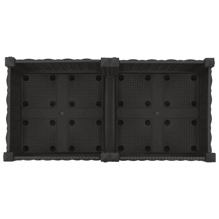 Trädgårdsplanterare Med Hjul Svart 80 X 40 X 29 Cm Pp
