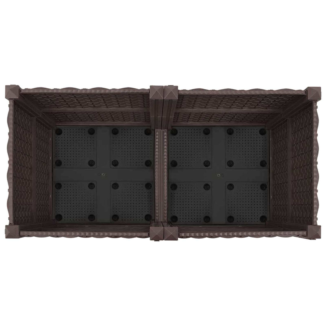 Trädgårdsplanterare Med Hjul Brun 80 X 40 X 44 Cm Pp