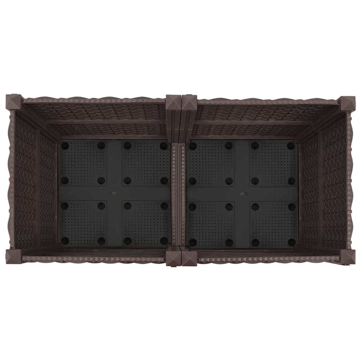 Trädgårdsplanterare Med Hjul Brun 80 X 40 X 44 Cm Pp