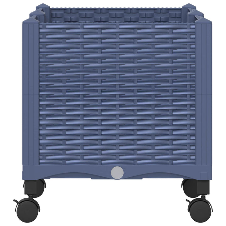 Trädgårdsplanterare Med Hjul Blå Grå 80 X 40 X 48 Cm Pp