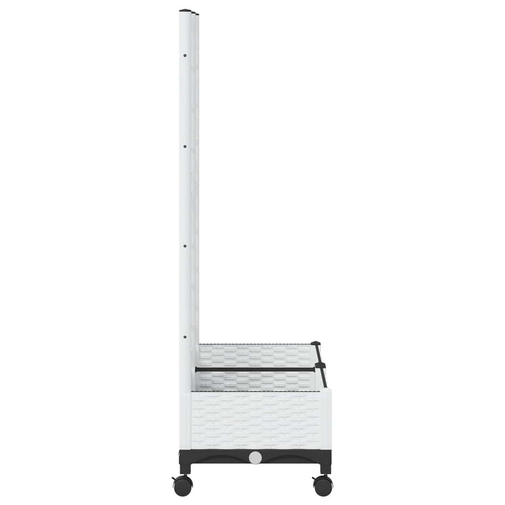 Trädgårdsplanterare Med Spaljé Och Hjul Vit 80 X 40 X 131,5 Cm