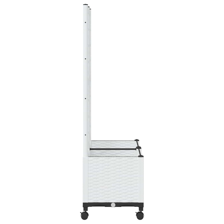 Trädgårdsplanterare Med Spaljé Och Hjul Vit 80 X 40 X 146 Cm Pp