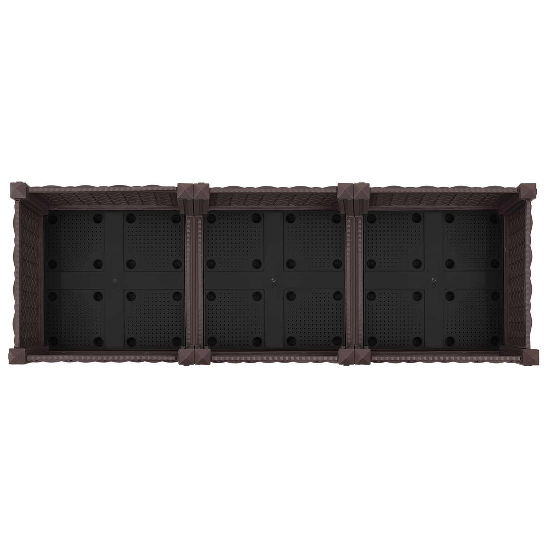 Trädgårdsplanterare Med Hjul Brun 120 X 40 X 29 Cm Pp