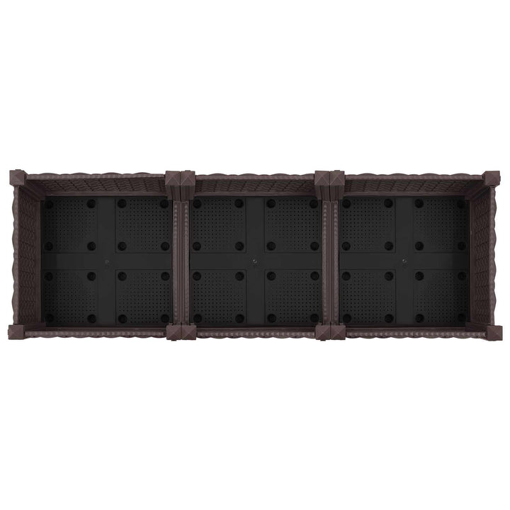 Trädgårdsplanterare Med Hjul Brun 120 X 40 X 29 Cm Pp