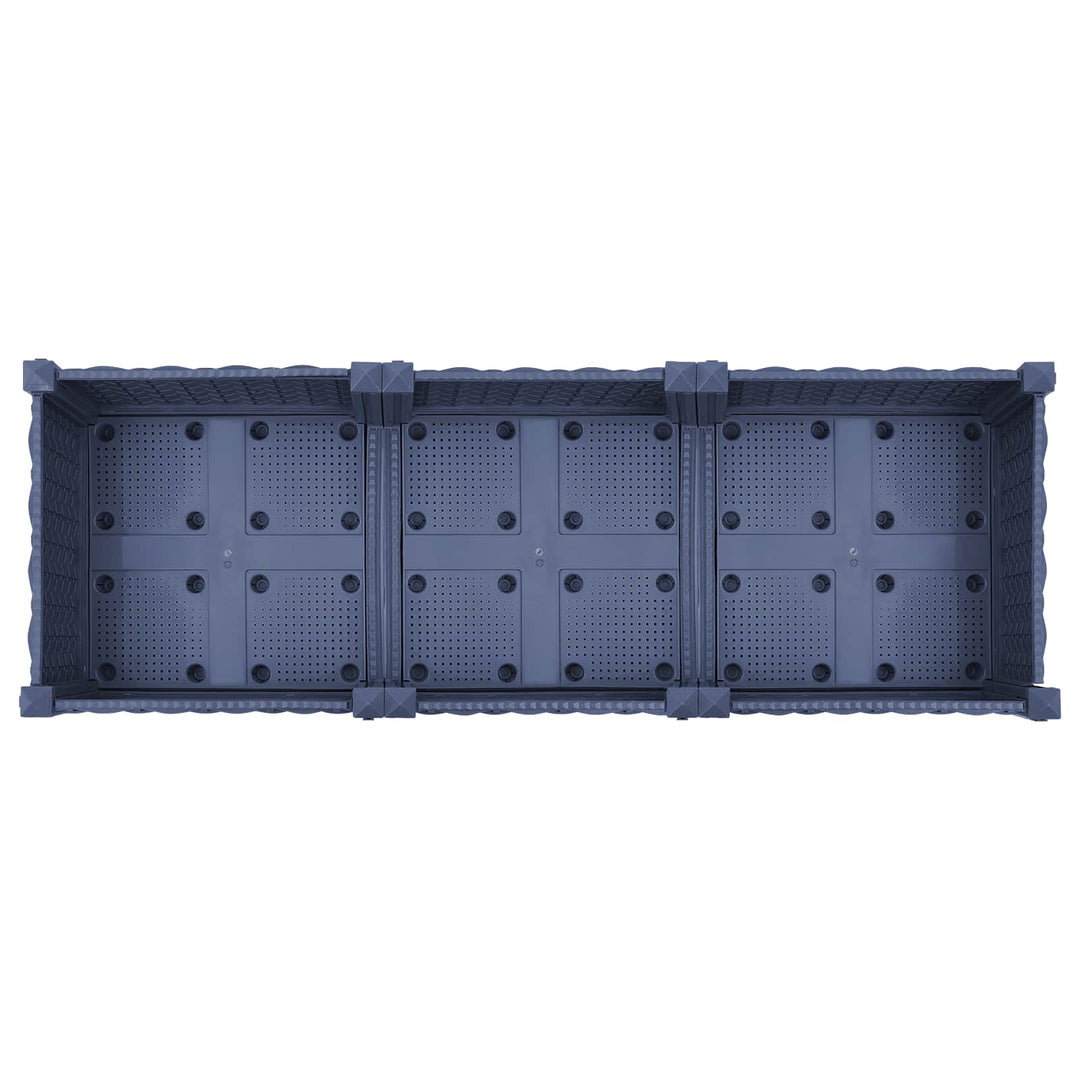 Trädgårdsplanterare Med Hjul Blå Grå 120 X 40 X 33 Cm Pp