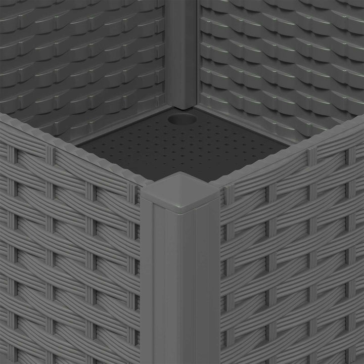 Trädgårdsplanterare Med Hjul Ljusgrå 120 X 40 X 33 Cm Pp
