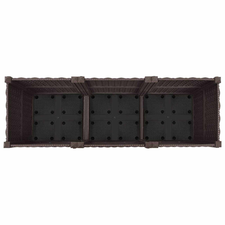 Trädgårdsplanterare Med Hjul Brun 120 X 40 X 44 Cm Pp