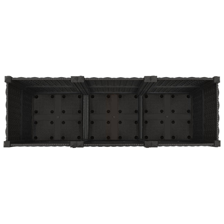 Trädgårdsplanterare Med Hjul Svart 120 X 40 X 44 Cm Pp