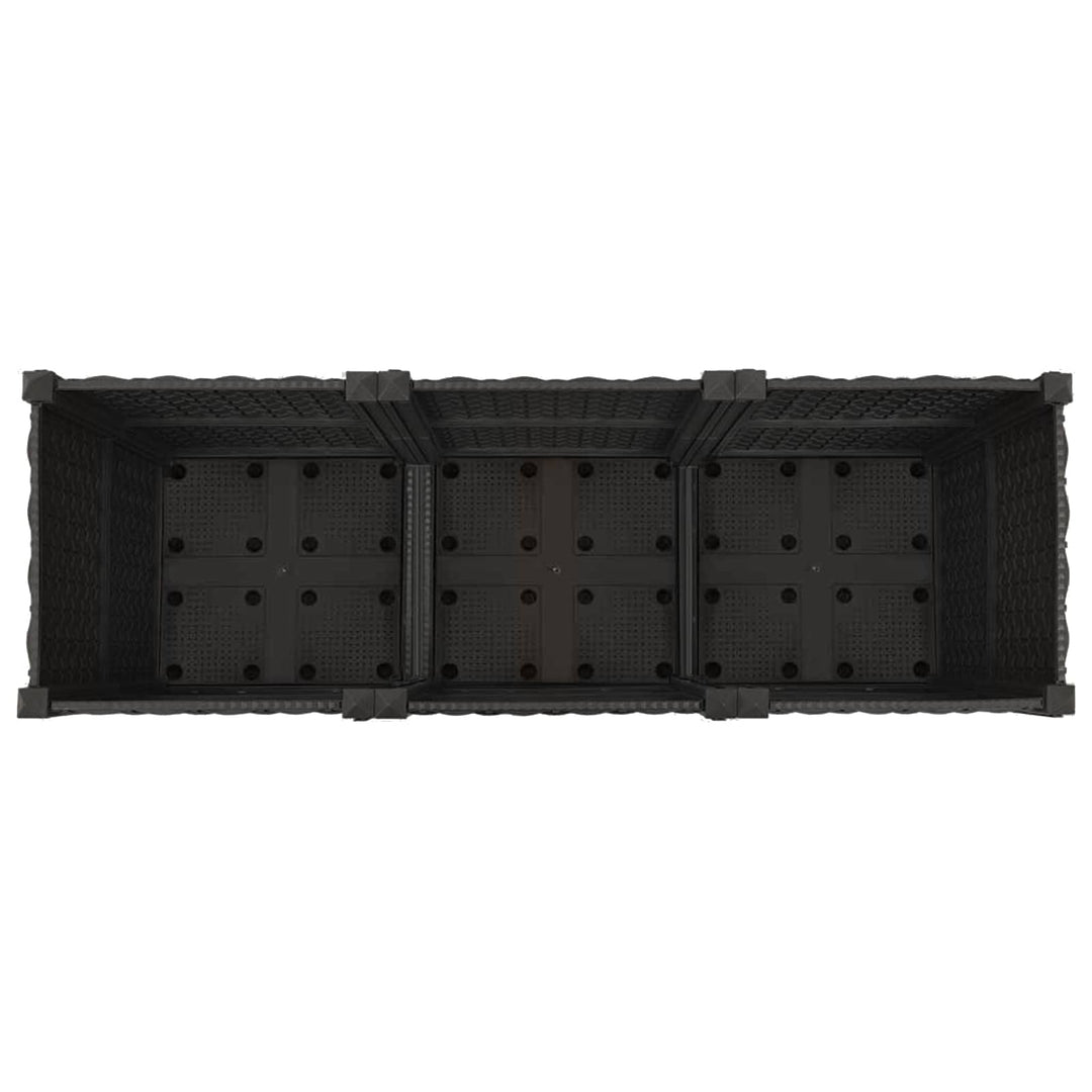 Trädgårdsplanterare Med Hjul Svart 120 X 40 X 44 Cm Pp
