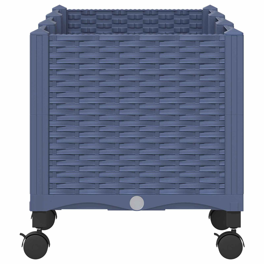 Trädgårdsplanterare Med Hjul Blå Grå 120 X 40 X 48 Cm Pp