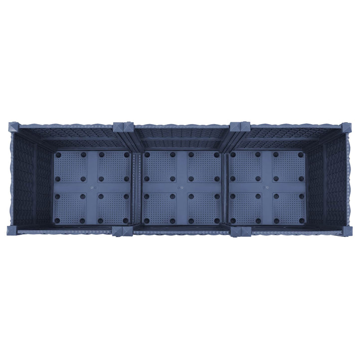 Trädgårdsplanterare Med Hjul Blå Grå 120 X 40 X 48 Cm Pp