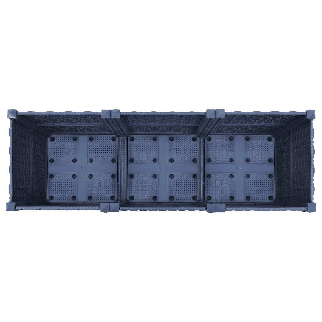 Trädgårdsplanterare Med Hjul Blå Grå 120 X 40 X 48 Cm Pp