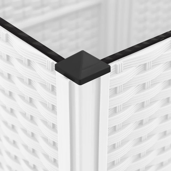 Trädgårdsplanterare Med Hjul Vit 120 X 40 X 48 Cm Pp