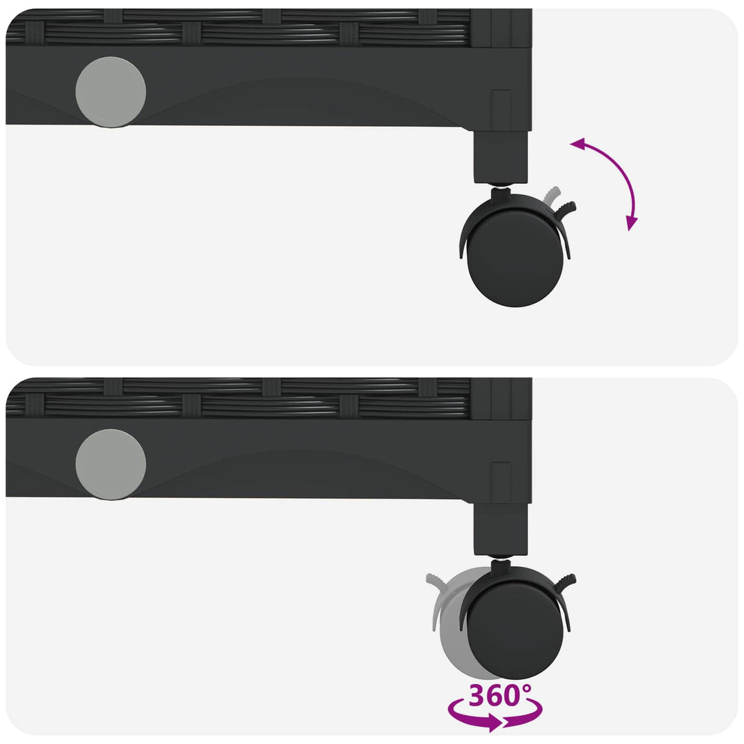 Trädgårdsplanterare Med Växthuslock Och Hjul 3 St Svart Pp