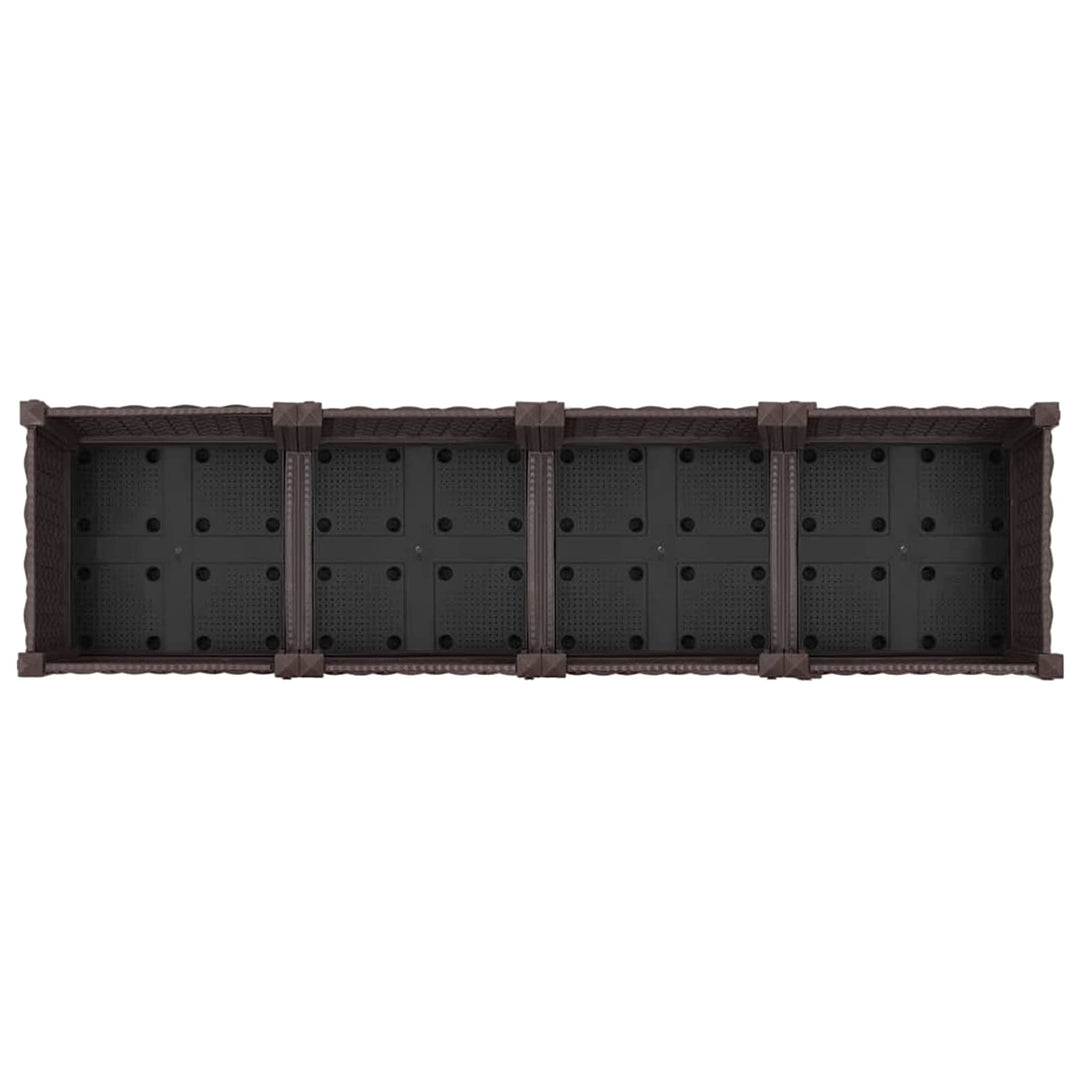 Trädgårdsplanterare Med Hjul Brun 160 X 40 X 29 Cm Pp