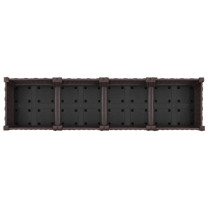 Trädgårdsplanterare Med Hjul Brun 160 X 40 X 29 Cm Pp