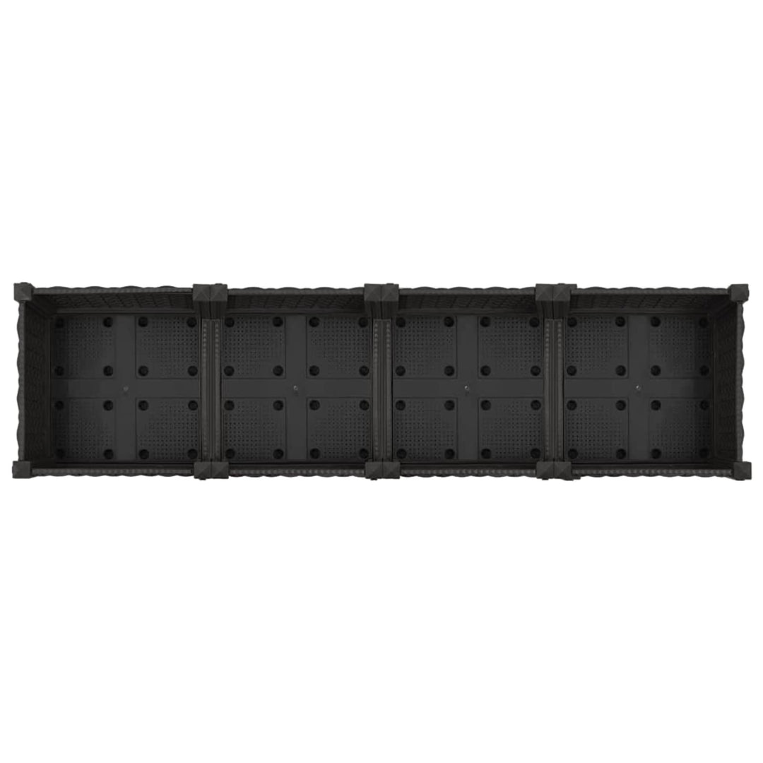 Trädgårdsplanterare Med Hjul Svart 160 X 40 X 29 Cm Pp