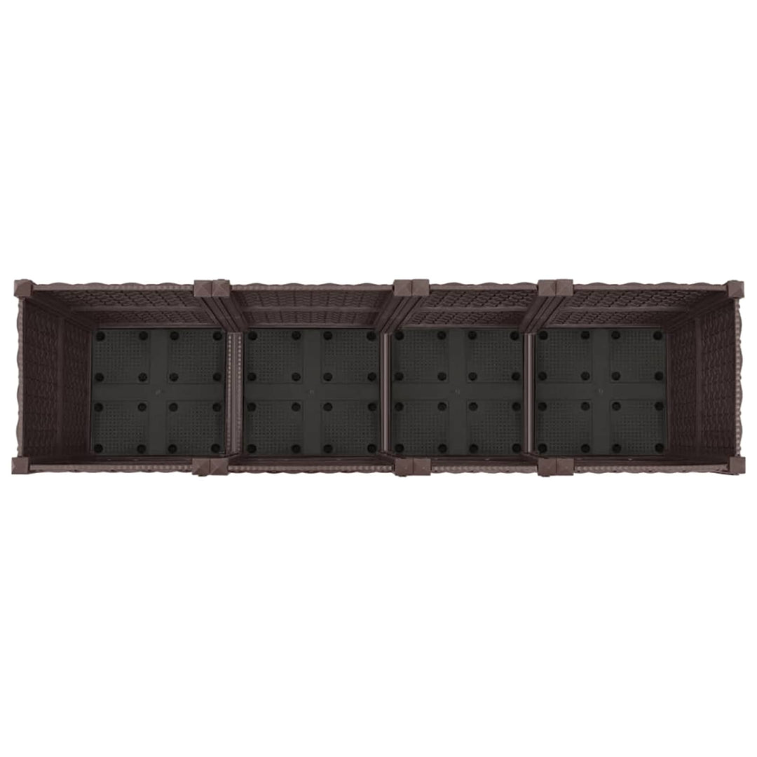 Trädgårdsplanterare Med Hjul Brun 160 X 40 X 44 Cm Pp