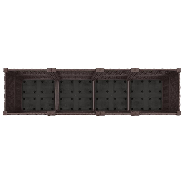 Trädgårdsplanterare Med Hjul Brun 160 X 40 X 44 Cm Pp