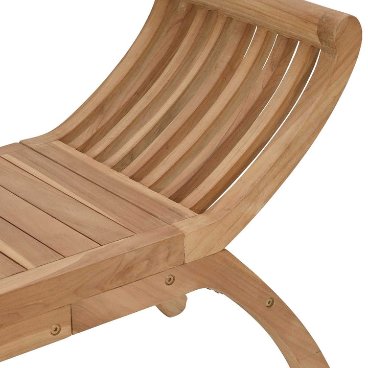 Trädgårdsbänk 2 -Seater 126 Cm Massivt Teakträ Naturlig