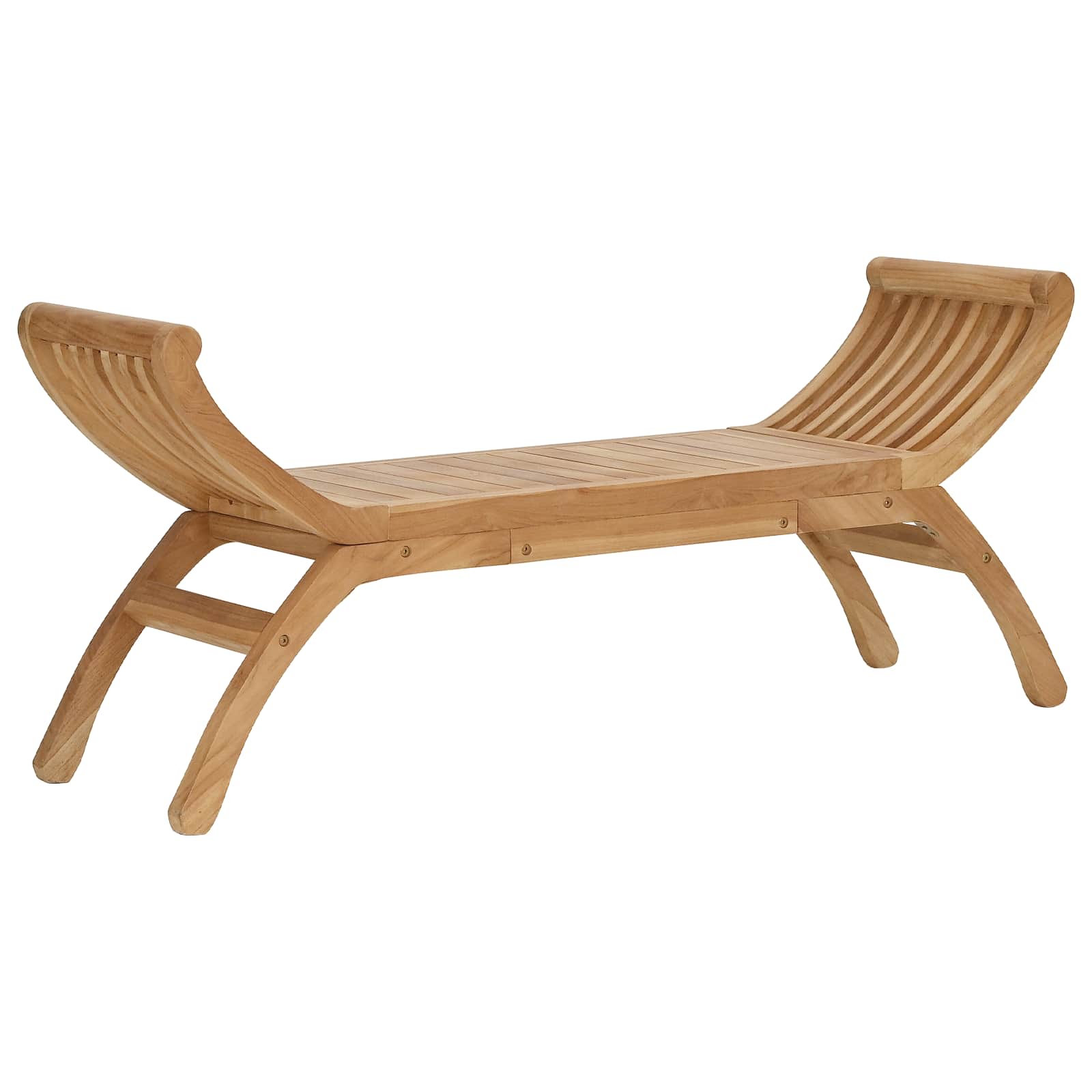 Trädgårdsbänk 2 -Seater 126 Cm Massivt Teakträ Naturlig