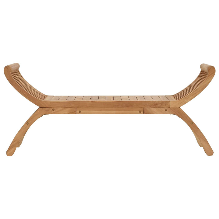 Trädgårdsbänk 2 -Seater 126 Cm Massivt Teakträ Naturlig