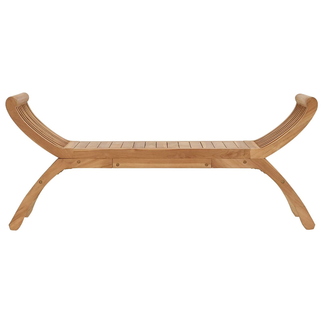 Trädgårdsbänk 2 -Seater 126 Cm Massivt Teakträ Naturlig
