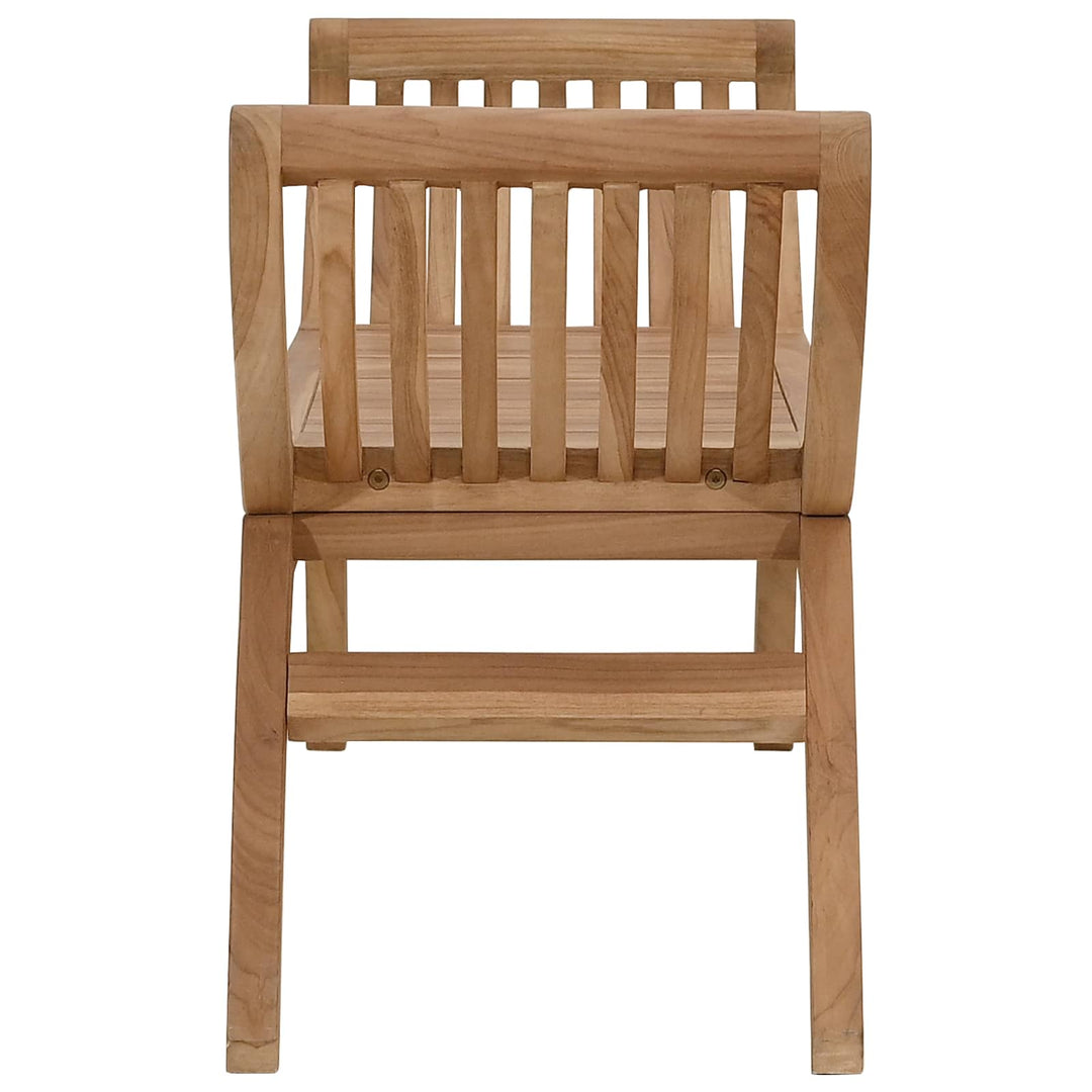 Trädgårdsbänk 2 -Seater 126 Cm Massivt Teakträ Naturlig