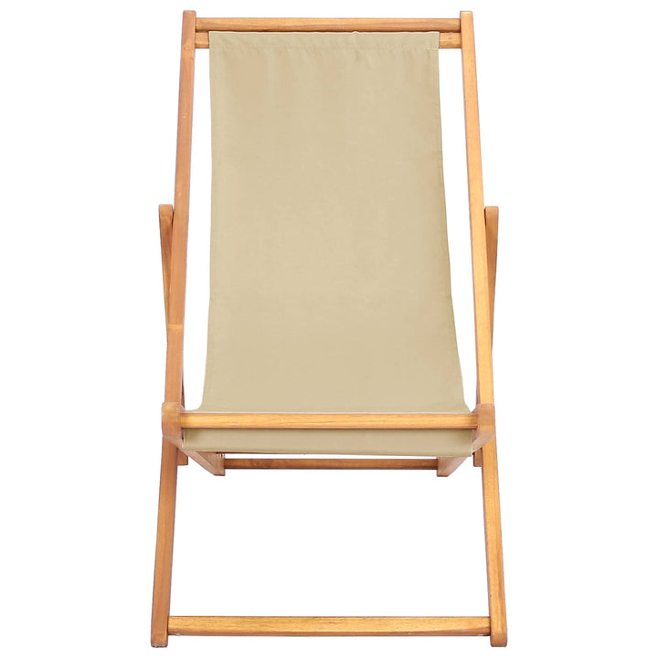 Strandstol Beige Massivt Teakträ