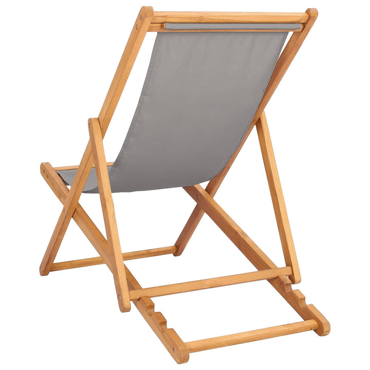 Strandstol Ljusgrå Massivt Teakträ