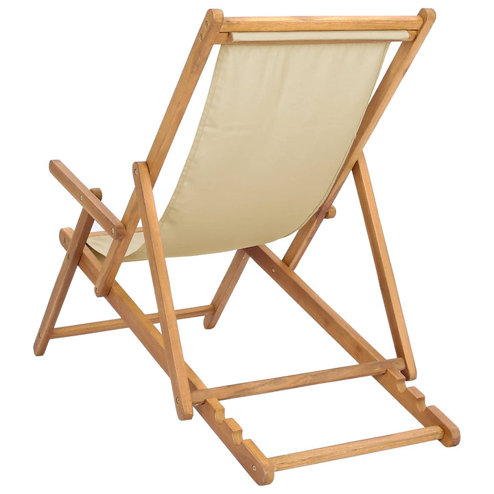Strandstol Beige Massivt Teakträ