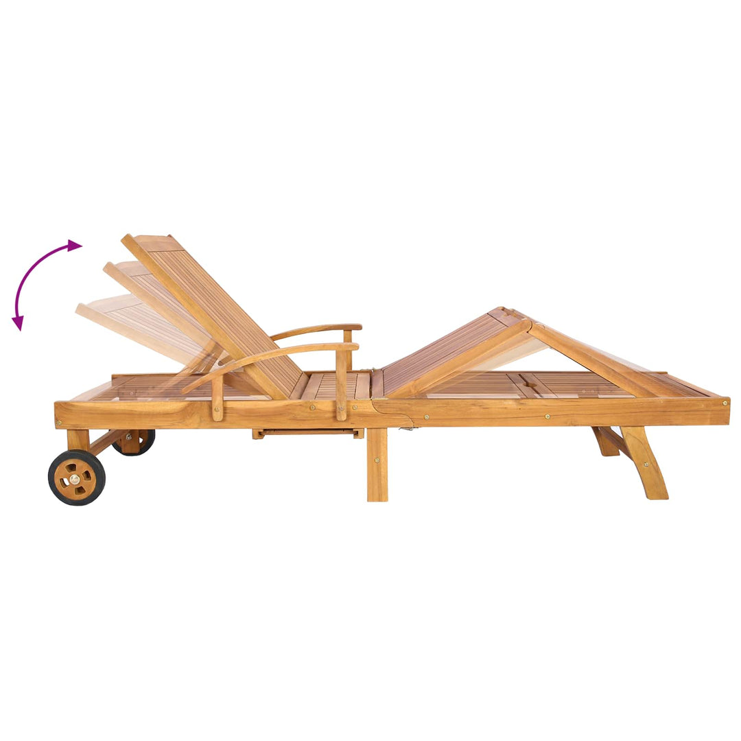 Solsäng Med Bord 2 Pcs Brun 40 X 40 X 40 Cm Massivt Teakträ