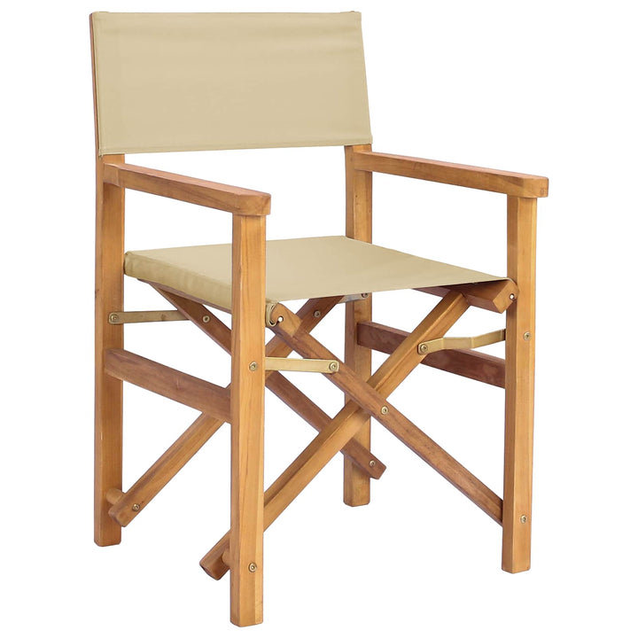 Direktörsstol Brun Och Beige Massivt Teakträ