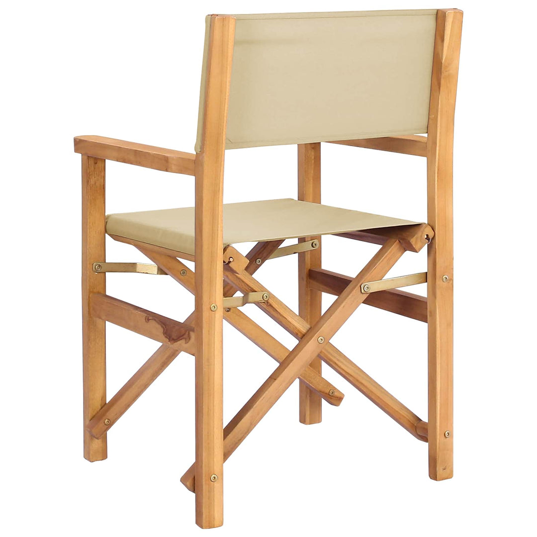 Direktörsstol Brun Och Beige Massivt Teakträ