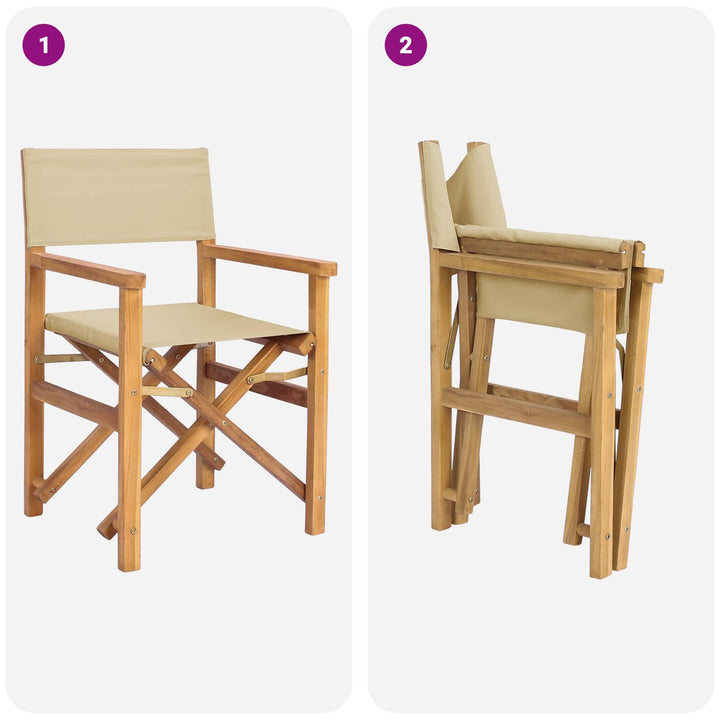 Direktörsstol Brun Och Beige Massivt Teakträ