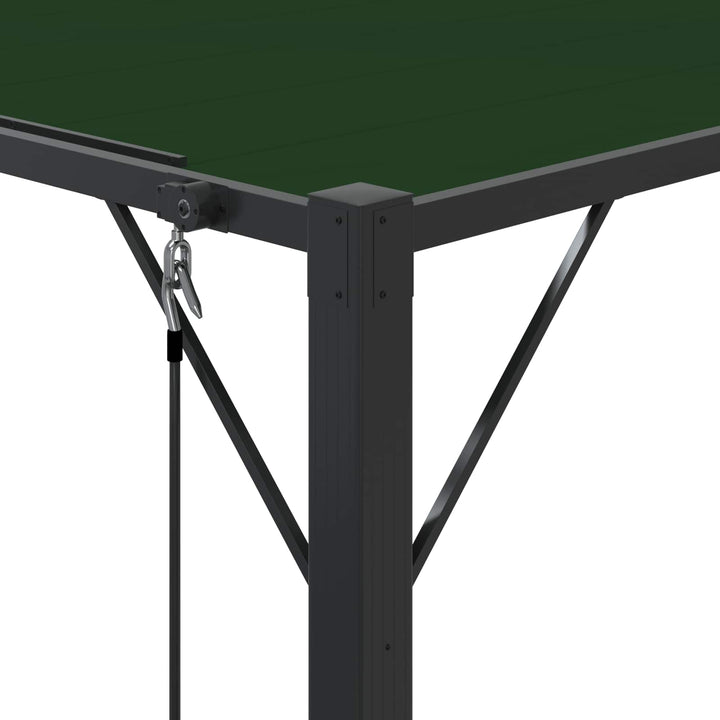 Gazebo Med Louvred Tak Grön 3 X 4 X 2,14 M Duk Och Aluminium